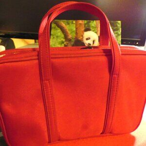 MODELLA RED DOUBLE ZIPPERED COSMETIC BAG / CASE